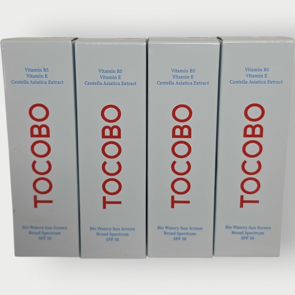 LOT OF 4 TOCOBO Bio Watery Sunscreen, Broad Spectrum‎ Spf 50 Vitamin B +E 1.35oz